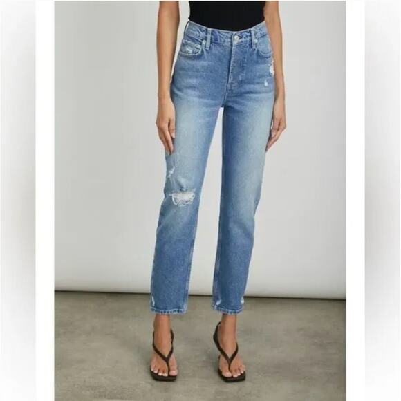 NEW $198 Rails Melrose Slim Arctic Distress Straight Jean Size 24 NWT - Picture 2 of 10